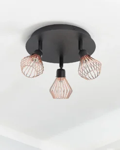 3 lys-spotlight VOLGA Justerbar Metal Sort