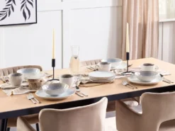 8 x dyb tallerken SESAME Stentøj Lysegrå