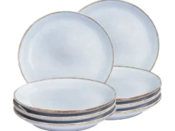8 x sidetallerken JUNIPER Stentøj Himmelblå