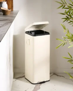 Affaldsbeholder med pedal 30 L ECOCOMFORT Metal Beige
