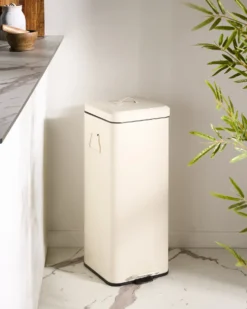 Affaldsbeholder med pedal 30 L ECOCOMFORT Metal Beige