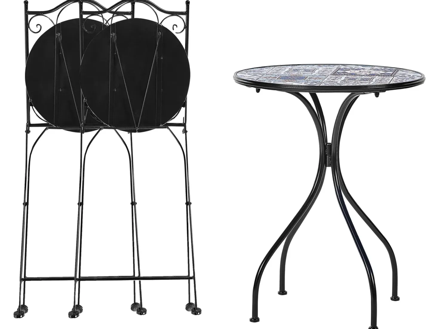 Altansæt Foldbar CIVITA Metal Sort