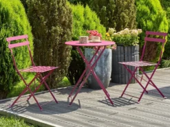 Altansæt Foldbar FIORI Metal Bordeaux