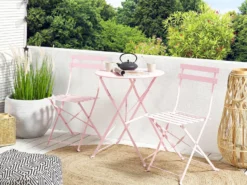 Altansæt Foldbar FIORI Metal Pastellrosa
