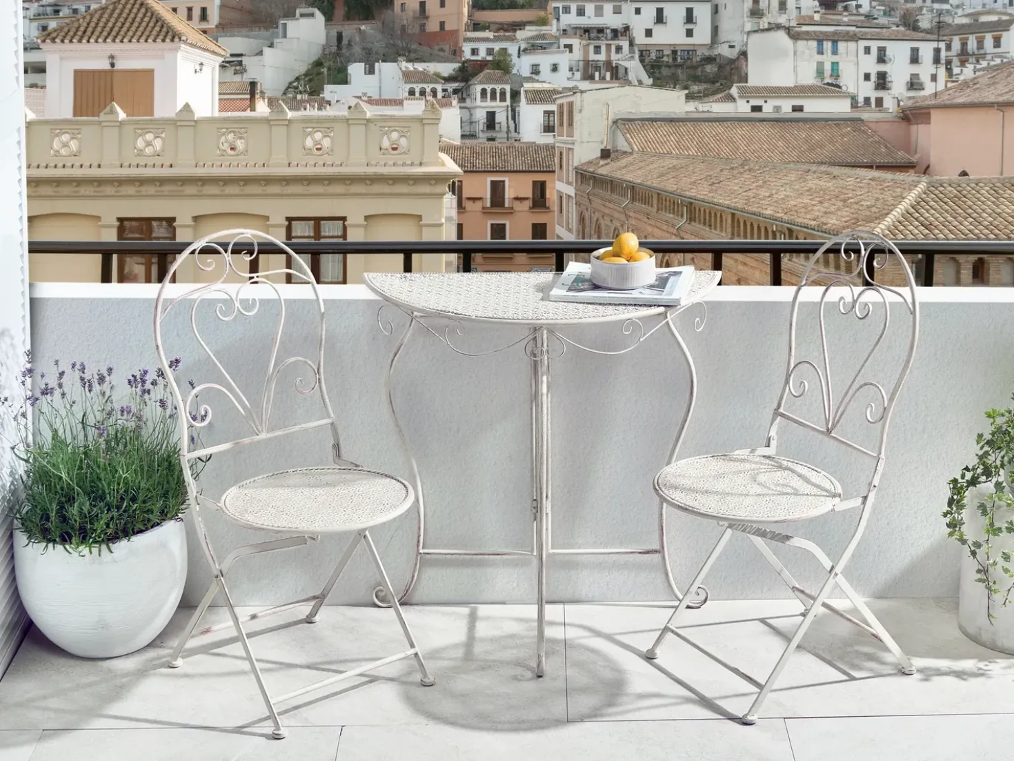 Altansæt Foldbar FOLELLI Metal Lys Beige