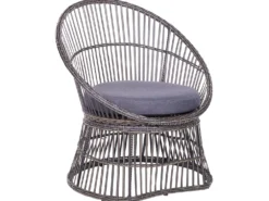 Altansæt med puder MESYNA PE-rattan Brungrå