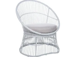 Altansæt med puder MESYNA PE-rattan Hvid