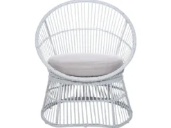 Altansæt med puder MESYNA PE-rattan Hvid