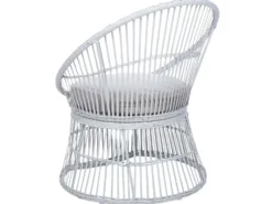 Altansæt med puder MESYNA PE-rattan Hvid