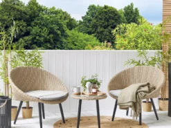 Altansæt med puder ORTIGIA PE-rattan Lys Beige Beige