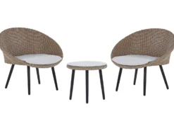 Altansæt med puder ORTIGIA PE-rattan Lys Beige Beige