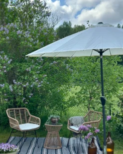 Altansæt med puder TRESTINA PE-rattan Lysebrun