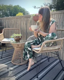 Altansæt med puder TRESTINA PE-rattan Lysebrun