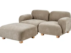 AMLI 2 personers Modulsofa Beige med fodskammel