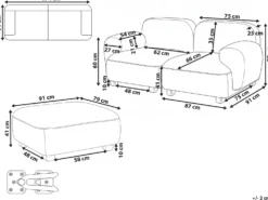 AMLI 2 personers Modulsofa Beige med fodskammel