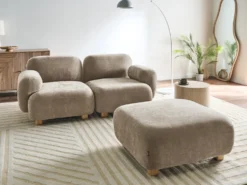 AMLI 2 personers Modulsofa Beige med fodskammel