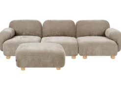 AMLI 3 personers Modulsofa Beige med fodskammel