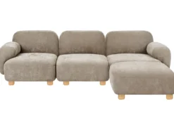 AMLI 3 personers Modulsofa Beige med fodskammel