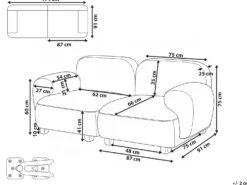 AMLI 2 personers Modulsofa Cremehvid Boucle