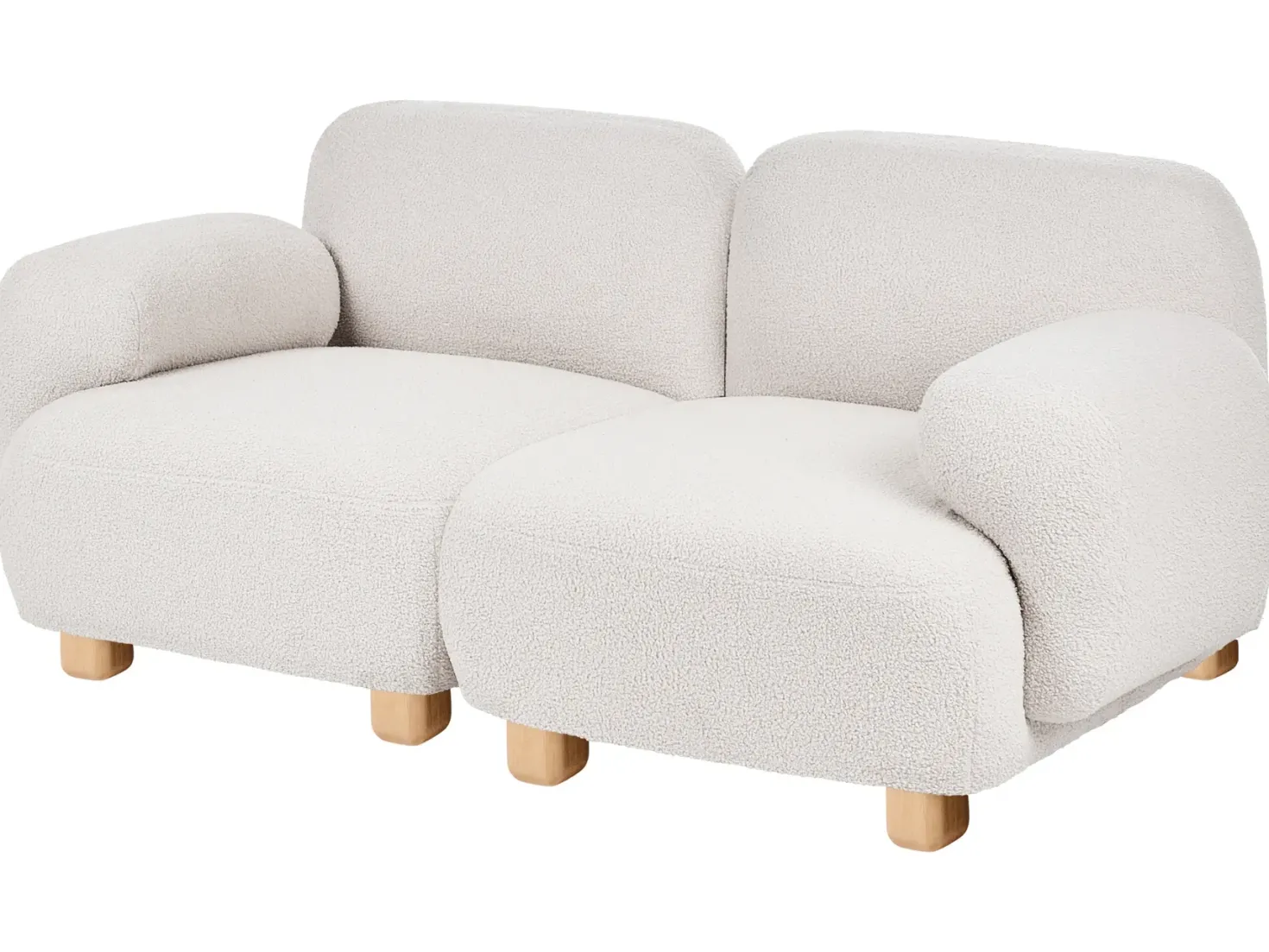 AMLI 2 personers Modulsofa Cremehvid Boucle