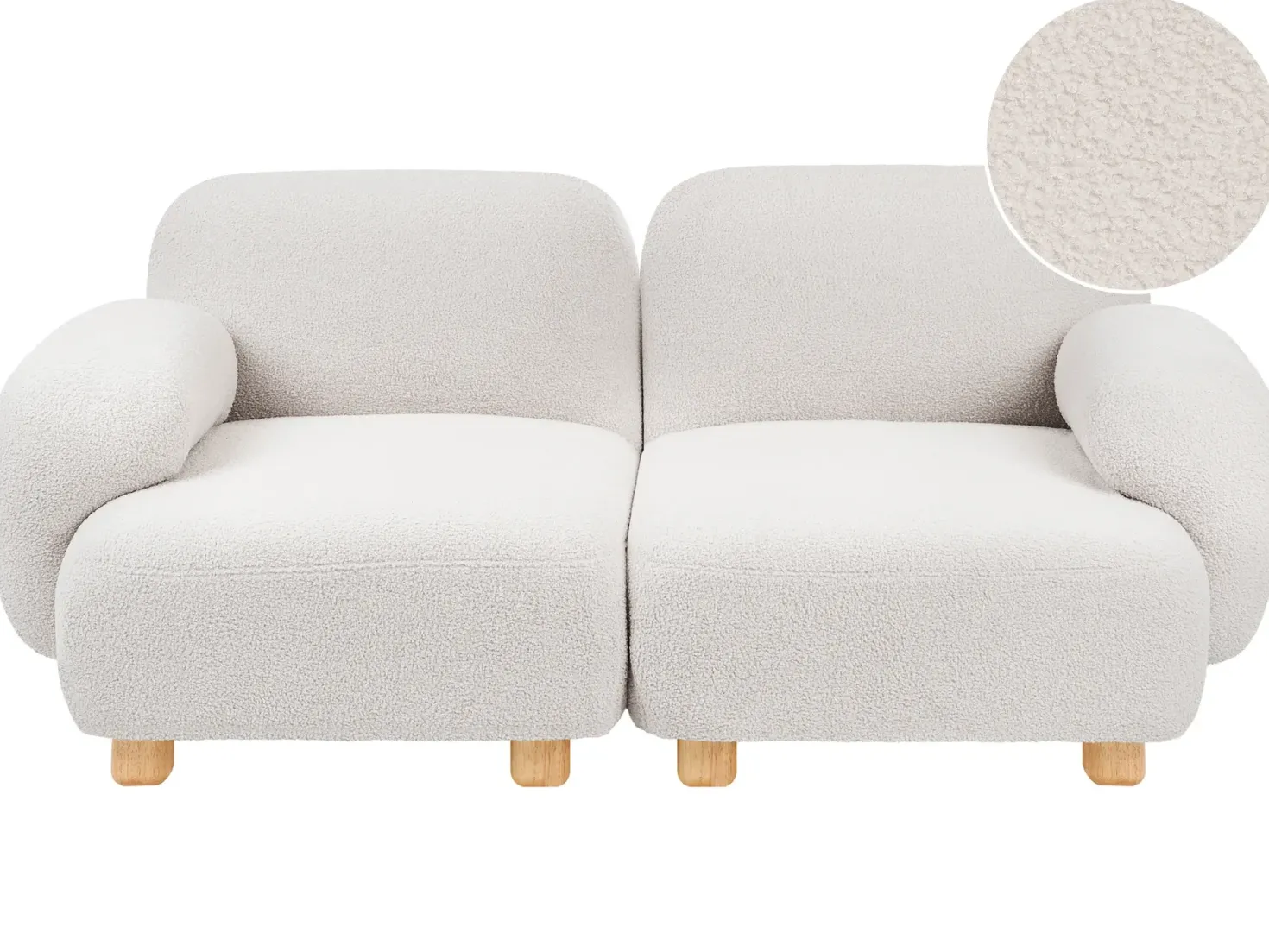AMLI 2 personers Modulsofa Cremehvid Boucle