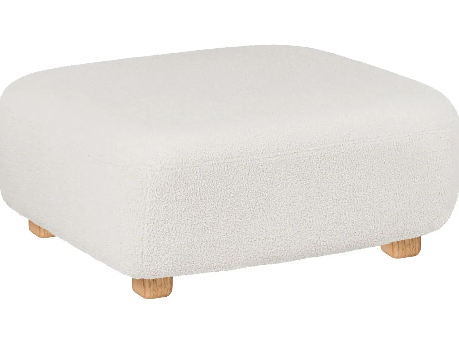 AMLI 3 personers Modulsofa Cremehvid Boucle med fodskammel