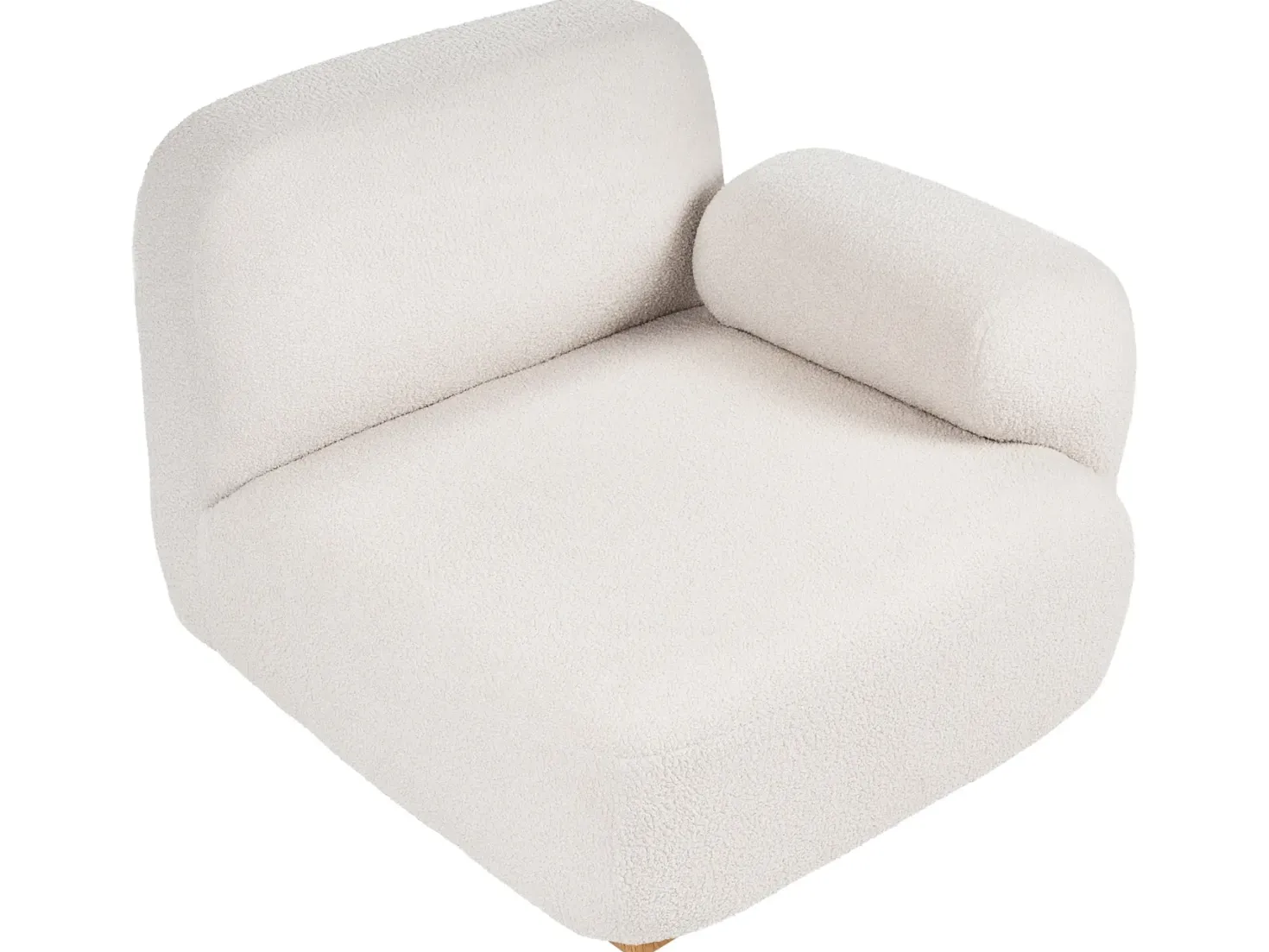 AMLI 3 personers Modulsofa Cremehvid Boucle med fodskammel
