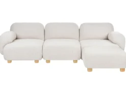 AMLI 3 personers Modulsofa Cremehvid Boucle med fodskammel