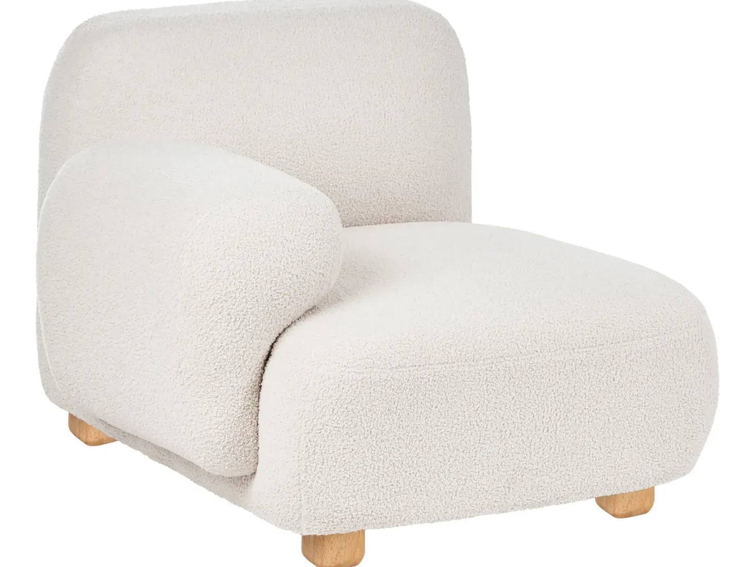 AMLI 3 personers Modulsofa Cremehvid Boucle med fodskammel
