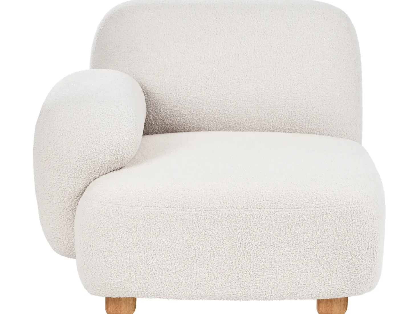 AMLI 3 personers Modulsofa Cremehvid Boucle med fodskammel