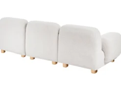 AMLI 3 personers Modulsofa Cremehvid Boucle med fodskammel