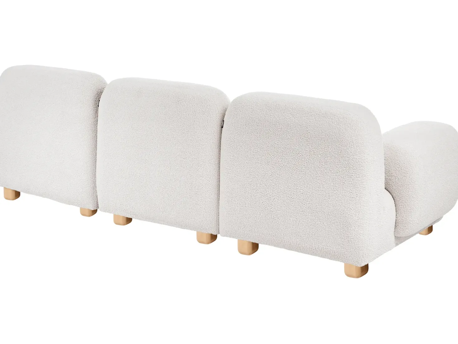 AMLI 3 personers Modulsofa Cremehvid Boucle med fodskammel