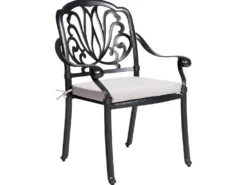 ANCONA 4 personers Havemøbelsæt Sort Metal med puder