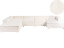 ARDAL 5 personers Hjørnesofa modul Højrevendt Cremehvid Boucle