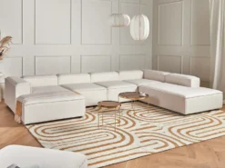 ARDAL 5 personers Hjørnesofa modul Venstrevendt Cremehvid Boucle