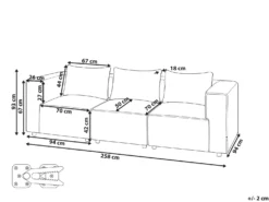AXEBO 3 personers Modulsofa Beige Boucle
