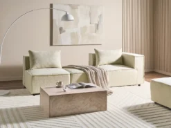 AXEBO 2 personers Modulsofa Cremehvid Boucle