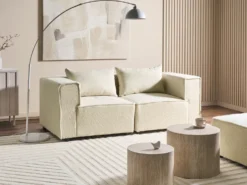 AXEBO 2 personers Modulsofa Cremehvid Boucle
