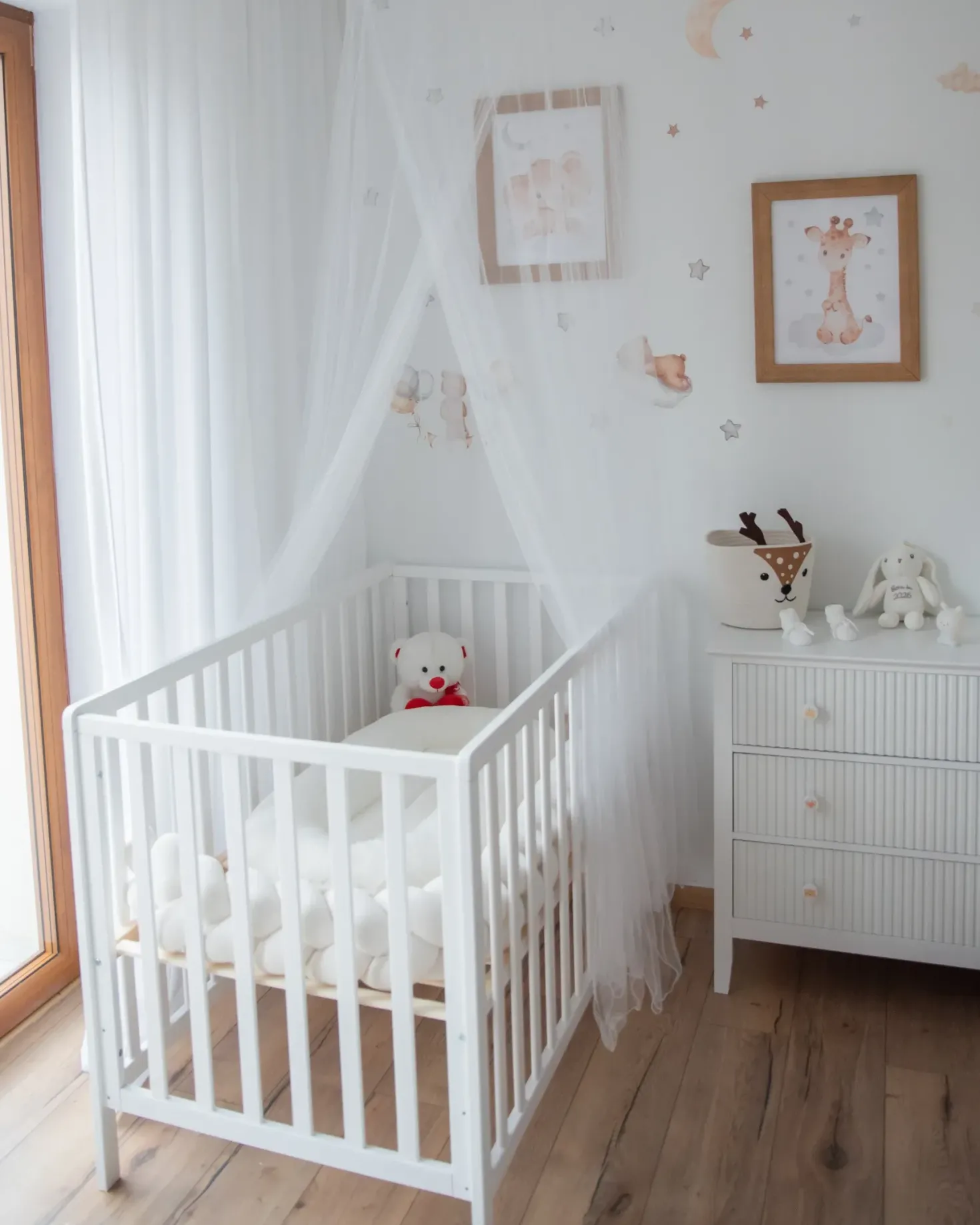 Babyseng Fyretræ KIAMA 70 x 130 cm Hvid
