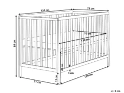 Babyseng Fyretræ KIAMA 70 x 130 cm Hvid
