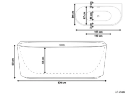 Badekar GOCTA 170 x 80 cm Sort