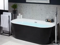 Badekar HARVEY 170 x 80 cm Sort/hvid