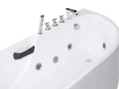 Badekar med massage SAYULA Højrevendt 170 x 80 cm Hvid