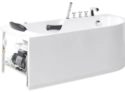 Badekar med massage SAYULA Højrevendt 170 x 80 cm Hvid