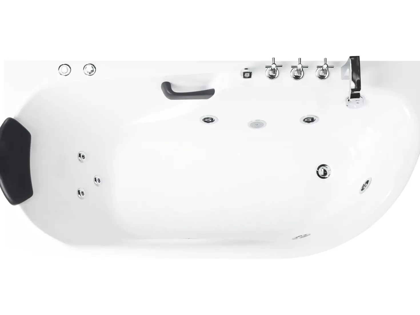 Badekar med massage SAYULA Højrevendt 170 x 80 cm Hvid