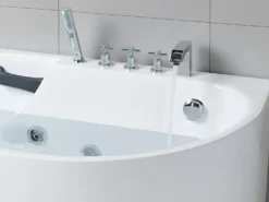 Badekar med massage SAYULA Højrevendt 170 x 80 cm Hvid