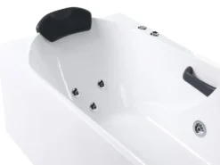 Badekar med massage SAYULA Højrevendt 170 x 80 cm Hvid