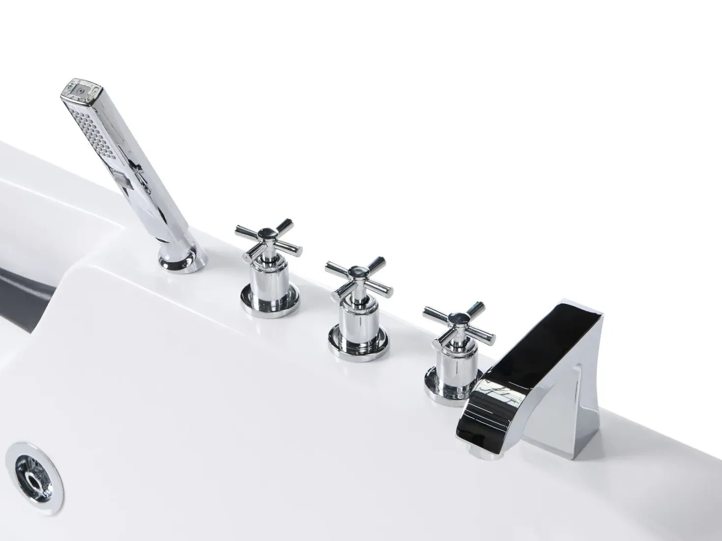 Badekar med massage SAYULA Højrevendt 170 x 80 cm Hvid