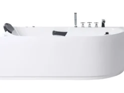 Badekar med massage SAYULA Højrevendt 170 x 80 cm Hvid