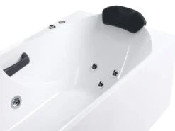 Badekar med massage SAYULA Venstrevendt 170 x 80 cm Hvid